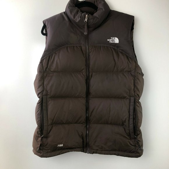 The North Face Nuptse Puffer Vest 700 DOWN Full Zip Brown Women’s Size XL - Picture 2 of 12